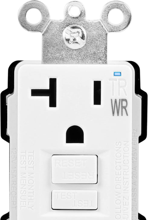 Amazon Basics Weather-Resistant GFCI Receptacle with LED Indicator, 20 Amp, White...