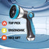 Garden Hose Nozzle, Water Spray Nozzles for Garden Hose, Durable High Pressure Water Hose Sprayer Nozzle with 10 Patterns for Watering Plants, Was...