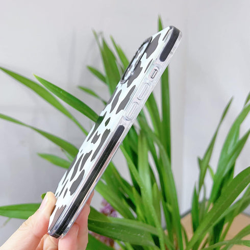 Abbery Designed for iPhone 12 Pro Max Case Cow, Cute Clear with Cow Print Pattern Design Soft Silicone TPU Sturdy Shockproof Protective Woman Girl...