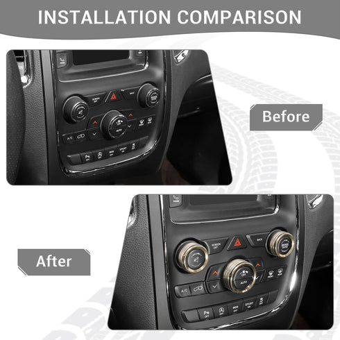AC Volume Switch Knob Trim Ring Compatible with Dodge Charger 2011+/Challenger 2015+/RAM 2012-2017/Durango 2016-2022/Chrysler 300C 2011+, Aluminum...