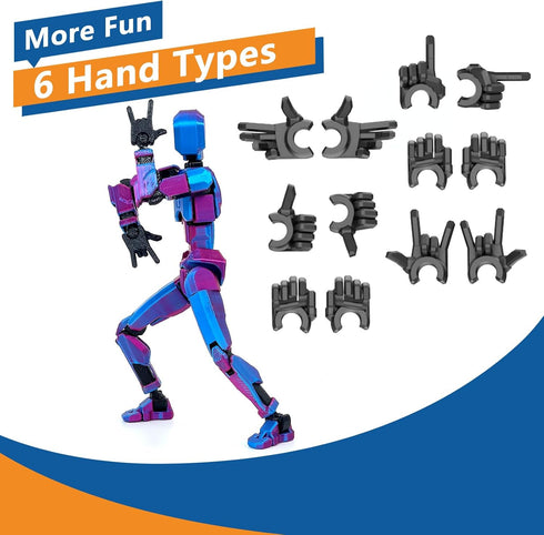 Assembled Titan 13 Action Figure,Lucky T13 Action Figure Multi-Jointed Movable, Dummy Hand Painted Figure, Desktop Decorations Game Gifts, (Laser ...