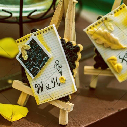SK 12pcs Mini Wooden Easels Display Stand Photo Painting Display Portable Tripod Holder Stand- 6Inch (Wood)...