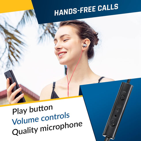 KLIM Fusion Earbuds with Microphone + Long-Lasting Wired Ear Buds + 5 Years Warranty - Innovative: in-Ear with Memory Foam + Earphones with Mic an...