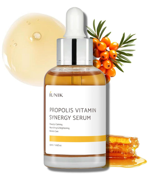 IUNIK Propolis 70% Vitamins 17% Synergy Serum - Centella Asiatica Calming Soothing Deep Nourishing for Dry Dull Spot Hyperpigmentation Sensitive A...