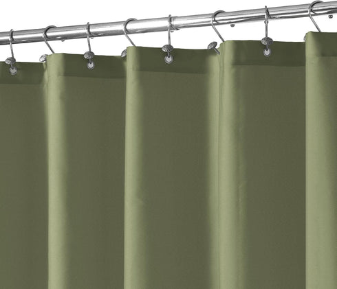 N&Y HOME Fabric Shower Curtain or Liner with Magnets Sage Green - Hotel Quality, Machine Washable, Water Repellent - Sage, 72x72...