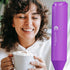 Powerful Milk Frother Handheld Foam Maker, Mini Whisk Drink Mixer for Coffee, Cappuccino, Latte, Matcha, Hot Chocolate, No Stand, Dark Orchid...
