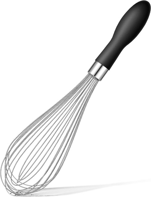 12-Inch Wire Whisk Stainless Steel, Balloon Whisks for Cooking, Wisk Wisking Tool With Soft Silicone Handle, Thick Durable Whisker for Blending, B...