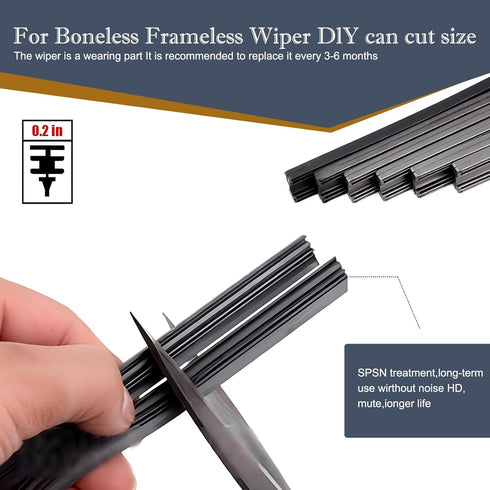 4 PCS Car Windshield Wiper Blade, 28" High Toughness Noise-reducing Environmentally Friendly Boneless Wiper Rubber Strip, Modification Accessories...