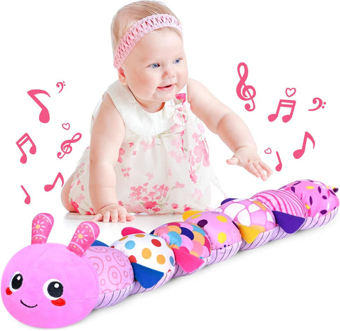 KMUYSL Baby Toys 0 to 12 Months, Musical Stuffed Animal Toys for 0-3-6-12 Months, Soft Sensory Toys with Crinkle and Rattles, Infant Tummy Time To...