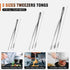 Kitchen Tweezers Tongs, Cooking Tweezers Stainless Steel - 3 Size 12'' 10'' & 8 inch Ideal for Meat, pasta, plating and pinching delicate small pi...