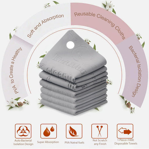 3 Pack Reusable Dish Cloths Thickened Magic Cleaning Cloth Lint-free Sponge Cleaning Rag Kitchen Scrub Clean Towels for Glass, Counter Tops, Car i...