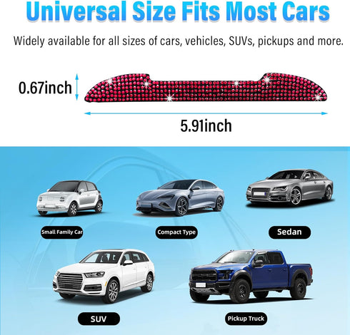 4 PCS Bling Car Door Handle Scratch Protectors, Auto Rhinestone Anti-Collision Strip, Vehicle Side Rear View Mirror Edge Guard, Universal Exterior...
