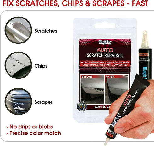 MagicEzy Auto Scratch RepairEzy - (Black Kit) Touch Up Paint for Car Scratches and Chip Repairs | All Makes and Models | No Need for Factory Color...