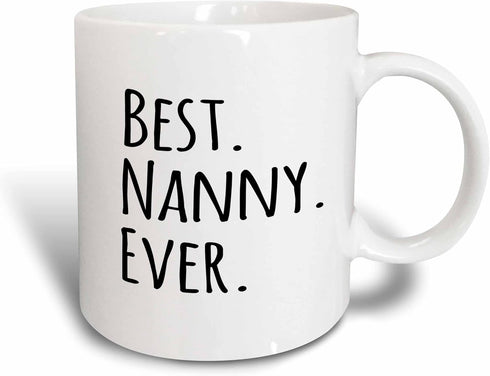 3dRose Best Nanny Ever Mug, 11 oz, Red...