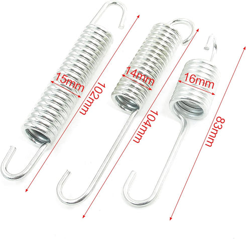 uxcell 3 in 1 Ring Metal Motorcycle Kickstand Spring Silver Tone...