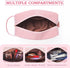 Etercycle Large Makeup Bag, Personalized Initial Cute Pink Makeup Case Bag Cosmetic Large Toiletry Make Up Bags With Zippered Inside Pocket L...