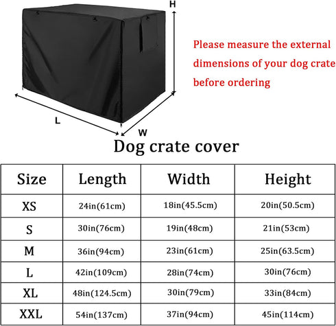 Double Door Dog Crate Cover Wire Dog Cage Cover Waterproof Durable Lightweight 420D Polyester Pet Kennel Cover Indoor Outdoor Protection Cage Cove...