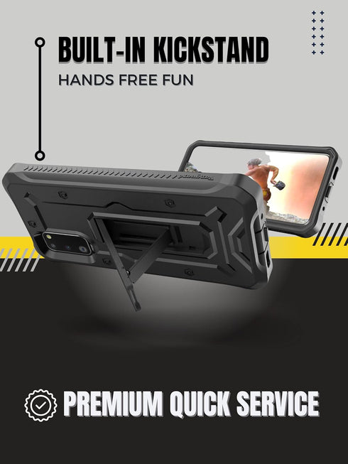 ArmadilloTek Vanguard Case Designed for Samsung Galaxy S20+Plus (2020 Release) Military Grade Full-Body Rugged with Built-in Kickstand - Black...