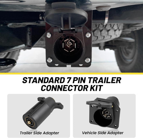 Oyviny 7 Pin Trailer Connector Male & Female, 7 Way Female and Male Trailer Plug Splice Kit, RV 7 Blade Trailer Receptacle for RV Boat 6-24V...