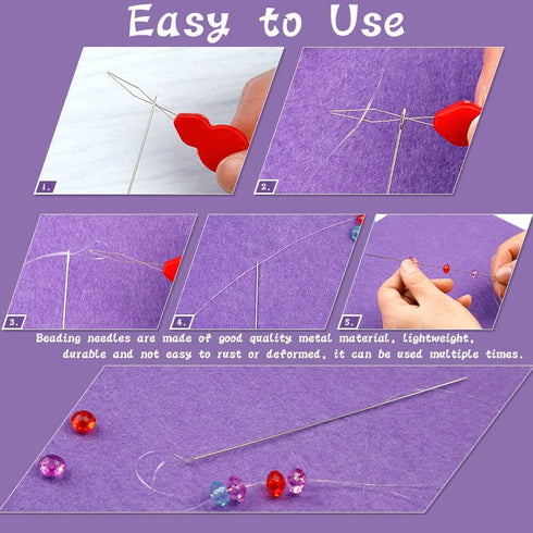 100 Pcs Beading Needles Set,75 Pcs Long Straight Beading Thread Needles 18 Pcs Big Eye Beading Needles with Threader, Needle Bottle, Yarn Scissors...