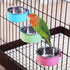 kathson 3 PCS Crate Dog Bowl, Stainless Steel Removable Hanging Cage Food Bowl Pet Food Spoon & Water Feeder Bowls Coop Cup for Puppy Cat Bird Rab...