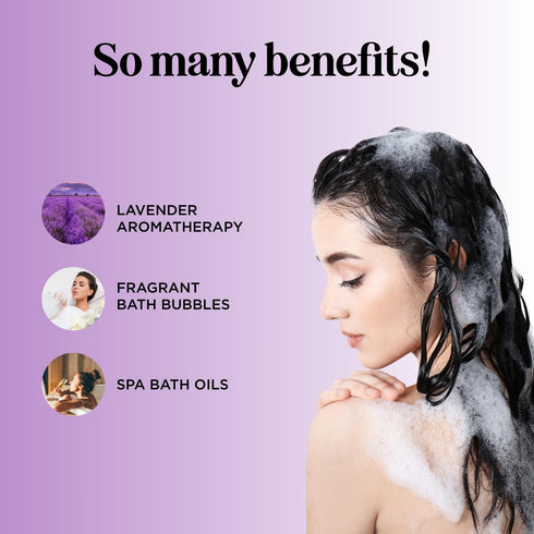 Premium Lavender Bubble Bath Soak - Aromatherapy Bubble Bath Soap and Luxury Lavender Bath Oil for Dry Skin - Moisturizing and Relaxing Bubble Bat...