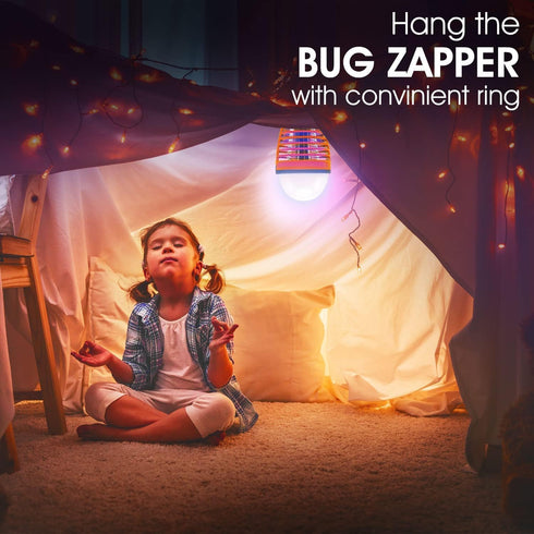 Himalayan Glow 2 in 1 Electric Bug Zapper Light Bulb, Outdoor Camping Lantern Rechargeable with Mosquito Zapper, Portable Waterproof, 1000 Volts, ...