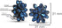 AeraVida Dazzling Chrysanthemum Flower Deep Blue Crystals Base Metal Clip on Earrings | Deep Blue Earring | Blue Flower Clip on Earrings |Chrysant...