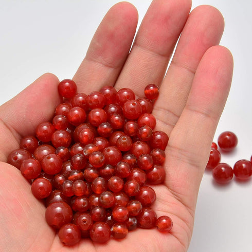 200PCS 8mm Gorgeous Natural Carnelian Gemstone Smooth Round Loose Beads for Jewelry Making (Carnelian, 8mm 200Beads)...