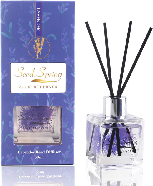Reed Diffuser Set with Sticks Lavender Aromatherapy Oil Scent Diffuser for Home Office Bathroom Decoration Perfume and Gifts 50ml/1.7 oz...