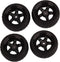 BQLZR Black RC 1: 10 Tires and Wheels Set 2.56" (Dia1.77") Hub Wheel Rims 5 Spoke + Rubber Tires Pack of 4...
