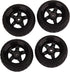 BQLZR Black RC 1: 10 Tires and Wheels Set 2.56" (Dia1.77") Hub Wheel Rims 5 Spoke + Rubber Tires Pack of 4...