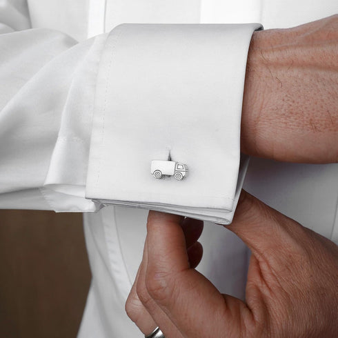 Silver Tone truck Cufflinks For Men With Gift Box....