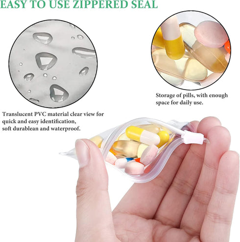 Pill Organizer,Pill Pouches Clear Plastic Pill Bags Self Sealing Travel Medicine Organizer Storage(1-Organge Flower)...