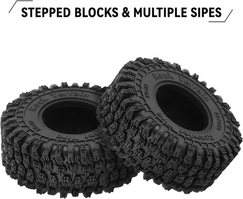 INJORA 1.0 Tires - 57 * 22mm S5 Super Soft Sticky Crawler Tires for TRX4M Axial AX24 SCX24 FCX24 Enduro24 Upgrade,T1016...