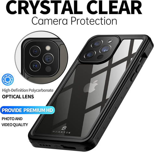 BEASTEK iPhone 13 Pro Waterproof Case, NRE Series Shockproof Dustproof Underwater IP68 with Built-in Screen Protector Anti-Scratch Protective Cove...