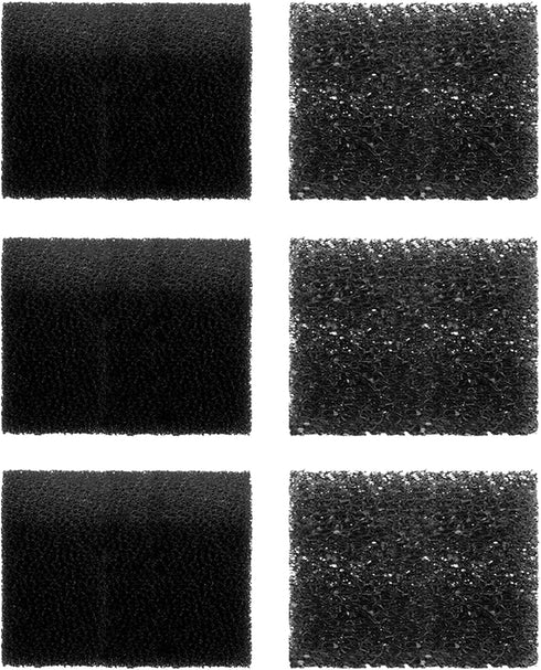 Replacement Sponge (6-month pack) for Aquarium Filter, Fish Tank Filter Replacement Parts, Including 3 x Fine Sponge & 3 x Coarse Sponge...