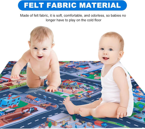 Houkiper Kids Carpet Playmat Rug, Multiple Themes Play Mat Felt Cloth Kids Rugs Foldable Anti Slip Kids Rug for Playroom Kids Play Rug Toys Kids C...