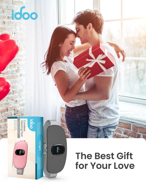 iDOO Period Heating Pad for Cramps, FSA HSA Eligible, Menstrual Heating Pad with 3 Heat Levels and 3 Massage Modes, Portable Cordless Heating Pad,...