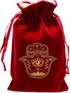 ARTSY CRAFTS 6x9" Hamsa Hand Velvet Jewelry Pouch Gift Bags, Fatima Hand Evil Eye Velvet Drawstring Oracle Tarot Card Rune bags Dice Bag (Rose Red...