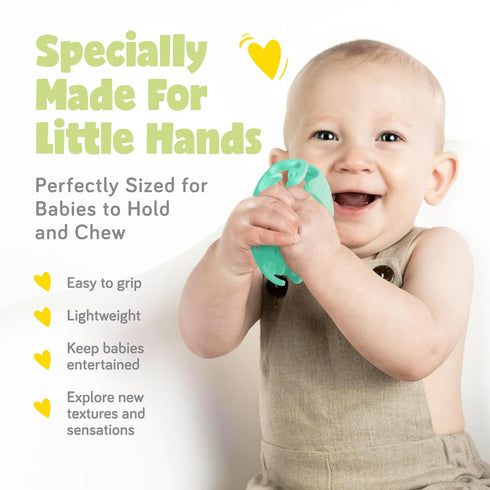 Dinosaur Baby Teething Toys, Textured Sensory Toys for Babies, Lightweight Soft Baby Sensory Toys, BPA-Free Silicone Infant Teething Toys, 0-18 Mo...