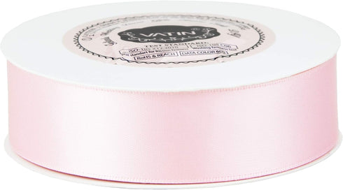 VATIN Satin Ribbon, 1" Width X Continuous 25 Yards Light Pink Double Faced Polyester Fabric Ribbon for Crafts, Gift Wrapping, Wedding, Christmas, ...