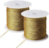 Pengxiaomei 218 Yards/656 Feet Metallic Cord Gold Twine, 2 Spool Gold Thread String for Bracelet Making Jewelry Making Thread Gold Craft String Ti...