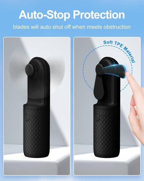 Mini Fan Handheld Fan Small Portable Fan 2 Speeds Powerful Fan USB Rechargeable Battery Operated Fan Personal Hand Held Fan for Travel Beach Makeu...