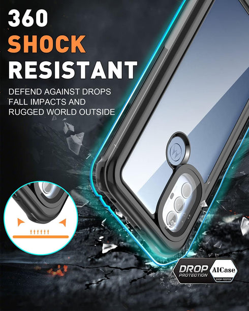 AICase for Motorola Moto G Power 2022 Case Waterproof, Heavy Duty Military Grade Drop Protection Full Body Protective Built in Screen Protector Co...