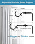 HOSKO Black Curtain Rod, 1-Inch Window Curtain Rods Set - Curtain Rods for Windows 30-84 Inches - Including Three Mounting Brackets...