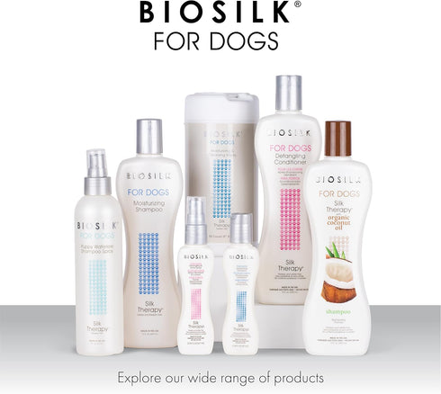BioSilk for Dogs Silk Therapy Detangling Conditioner | Sulfate and Paraben Free Matted Hair Dog Detangler Conditioner for All Adult Dogs, 12 Fl Oz...