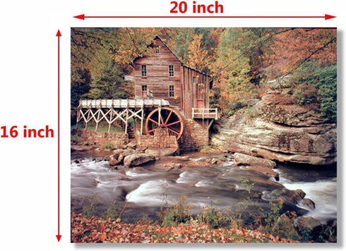 Glade Creek Mill Nature Trees Landscape Wall Decor Art Print Poster (16x20)...