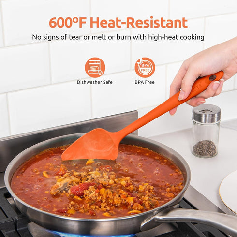 U-Taste Silicone Baking Spatula Set: 600ºF High Heat Resistant, Food Grade Flexible Rubber Kitchen Cooking Mixing Scraper, Food Grade Seamless Ute...