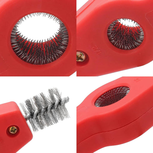 2PCS 4-in-1 Copper Tubing Brush Copper Pipe Cleaner Tool?Steel Bristles, Deburring Brush Cleans Inside and Outside Wire Brush for Plumbing Install...